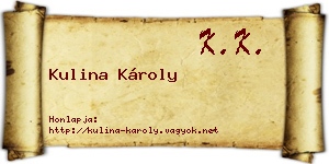 Kulina Károly névjegykártya