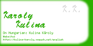 karoly kulina business card